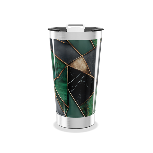 Copo Térmico - Verde com Estampa Geométrica