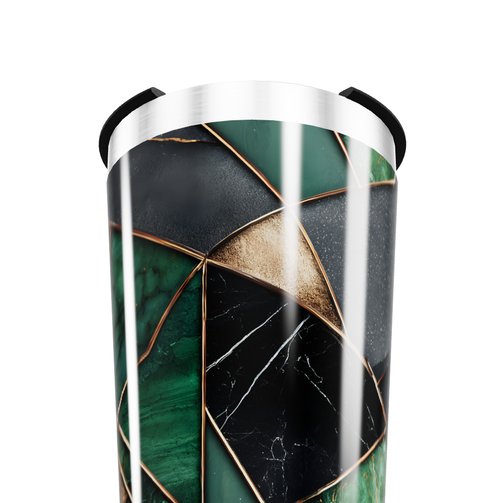 Copo Térmico - Verde com Estampa Geométrica