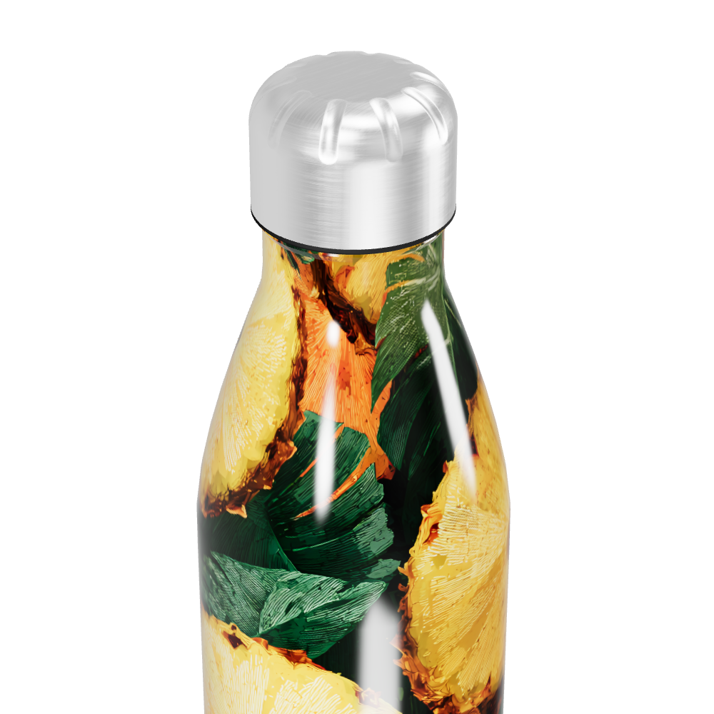 Garrafa Inox - Estampa Abacaxi Colorida