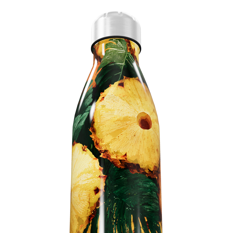 Garrafa Inox - Estampa Abacaxi Colorida