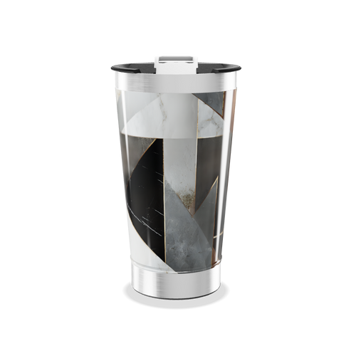 Copo Térmico - Geométrico Preto e Branco