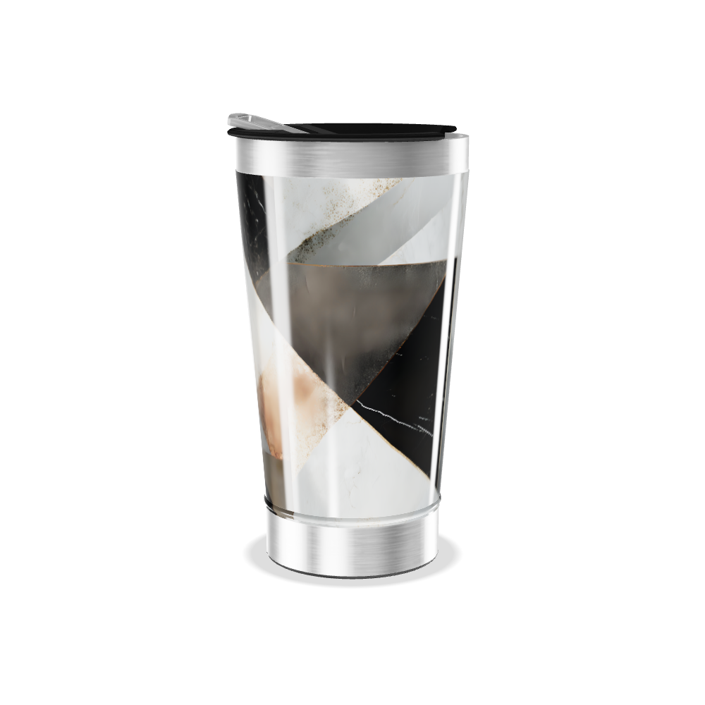Copo Térmico - Geométrico Preto e Branco