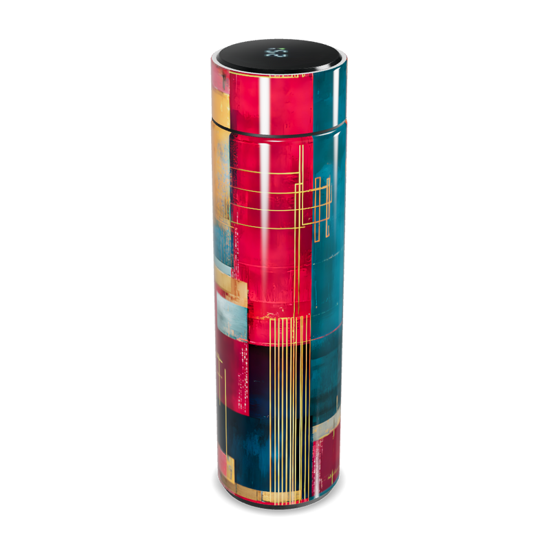 Garrafa Térmica Touch - Estampa Colorida Abstrata