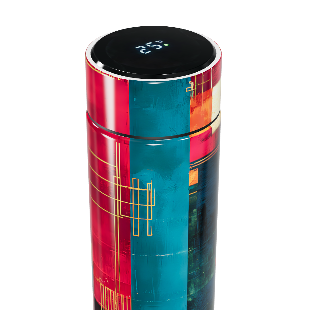 Garrafa Térmica Touch - Estampa Colorida Abstrata