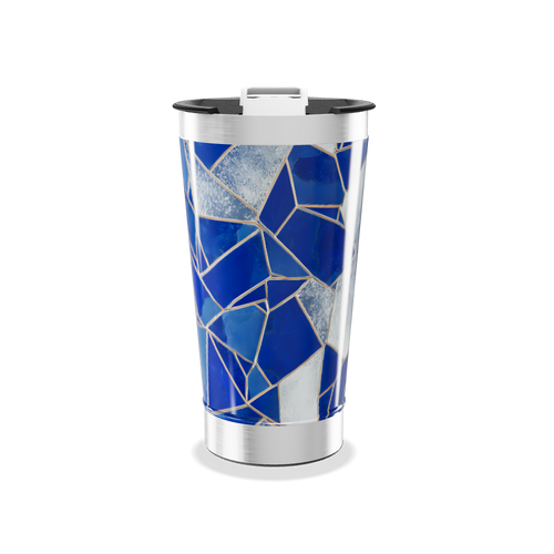 Copo Térmico - Azul Geométrico Inox