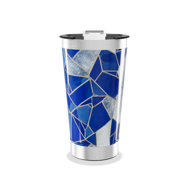 Copo Térmico - Azul Geométrico Inox