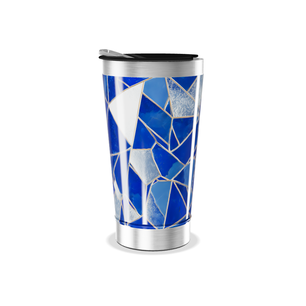 Copo Térmico - Azul Geométrico Inox