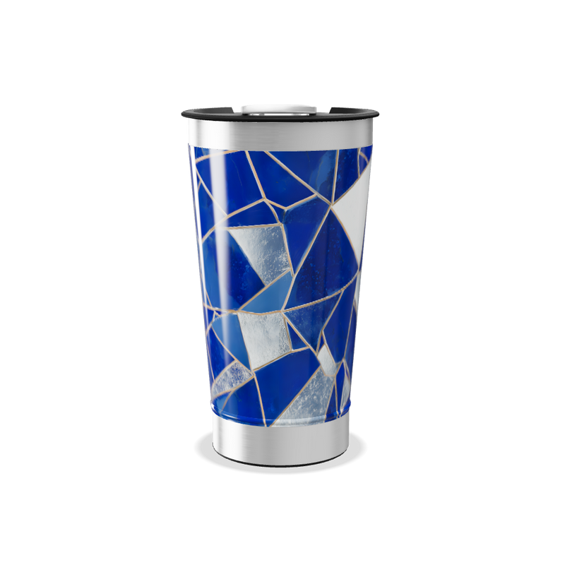 Copo Térmico - Azul Geométrico Inox