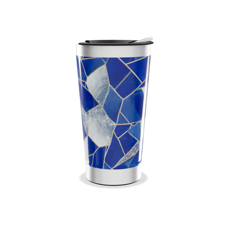 Copo Térmico - Azul Geométrico Inox