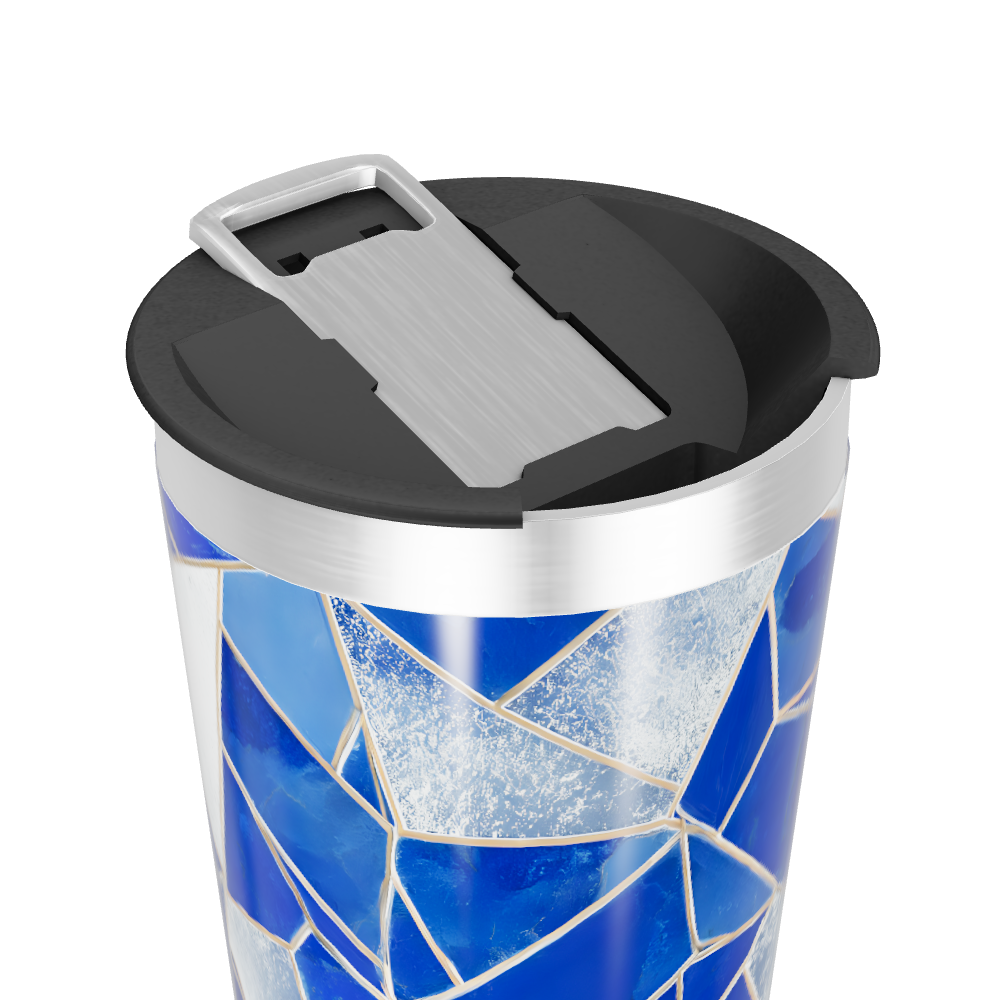 Copo Térmico - Azul Geométrico Inox