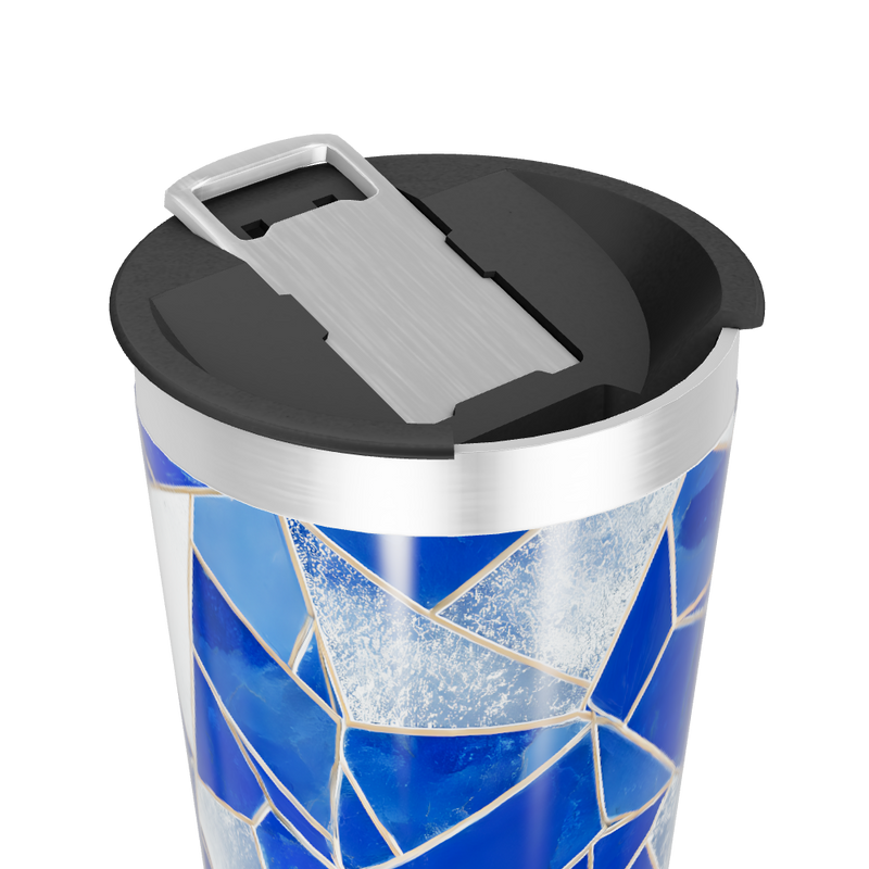 Copo Térmico - Azul Geométrico Inox