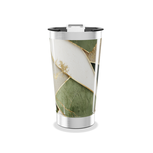 Copo Térmico - Mármore Verde e Branco