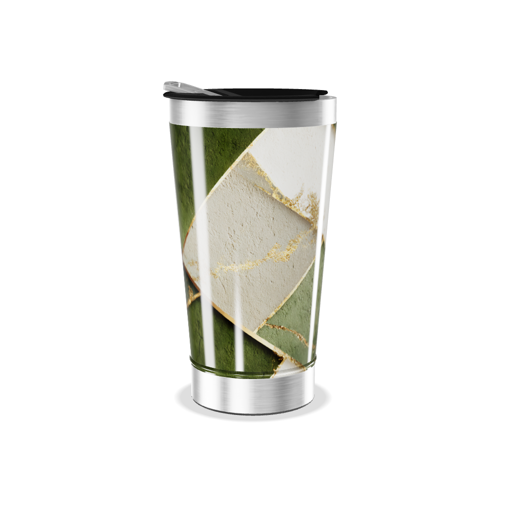 Copo Térmico - Mármore Verde e Branco