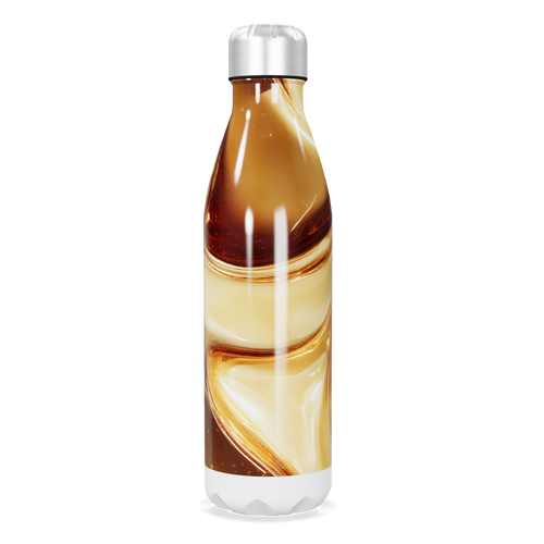 Garrafa Inox - Design Marrom e Branco