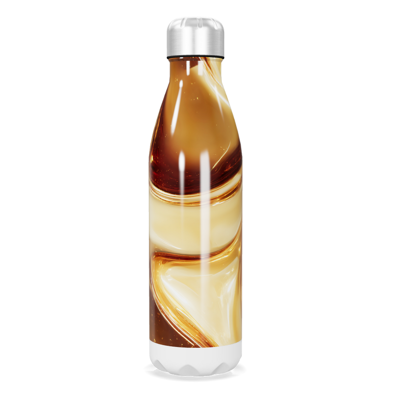 Garrafa Inox - Design Marrom e Branco