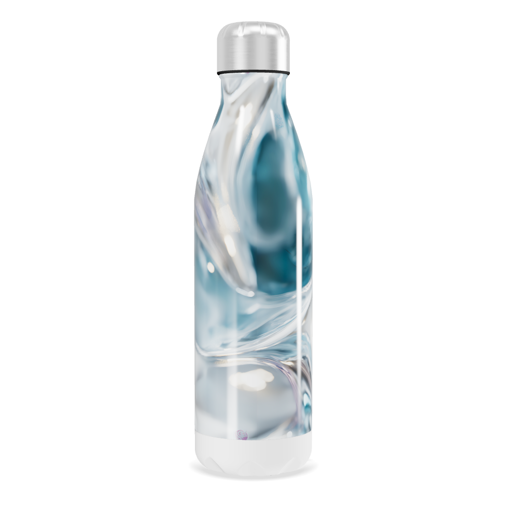 Garrafa Inox - Azul com Efeito Marmorizado