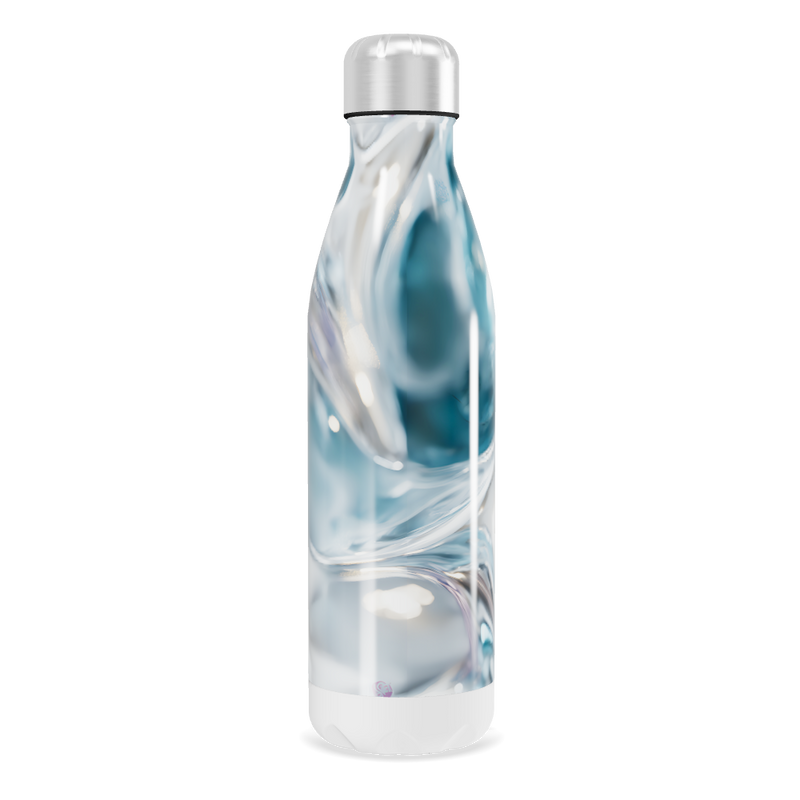 Garrafa Inox - Azul com Efeito Marmorizado