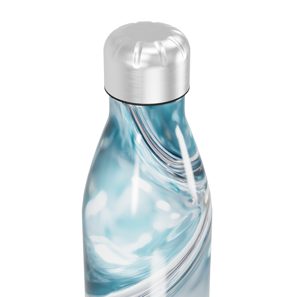 Garrafa Inox - Azul com Efeito Marmorizado