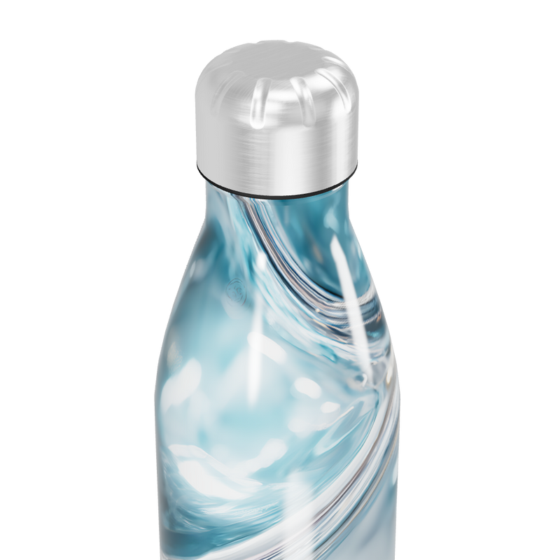 Garrafa Inox - Azul com Efeito Marmorizado