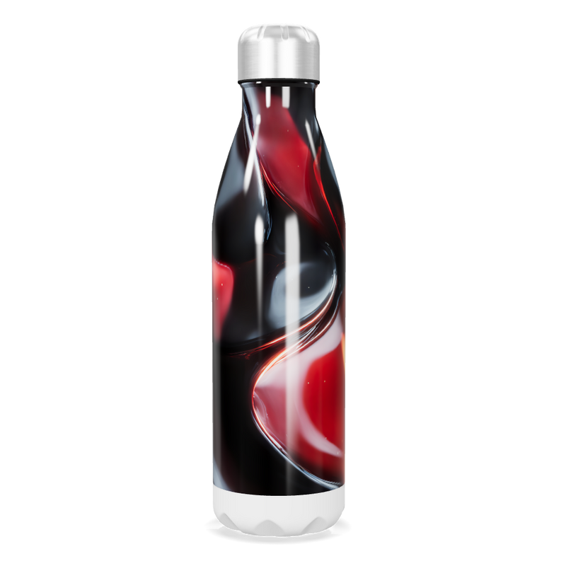 Garrafa Inox - Estampa Vermelha Preta