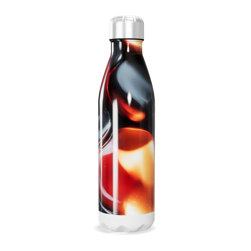 Garrafa Inox - Estampa Vermelha Preta