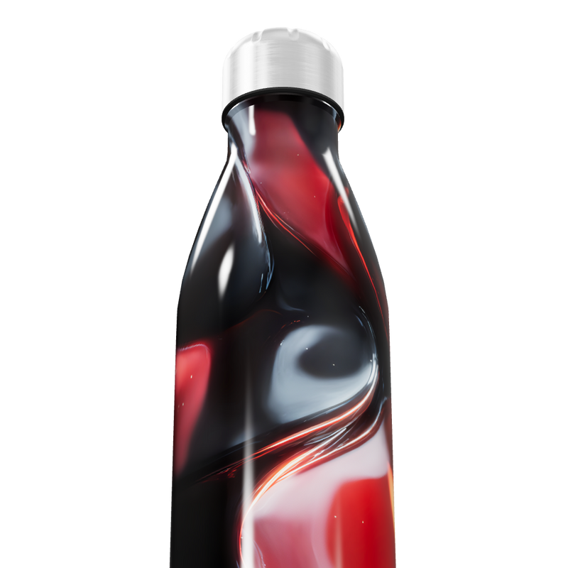 Garrafa Inox - Estampa Vermelha Preta