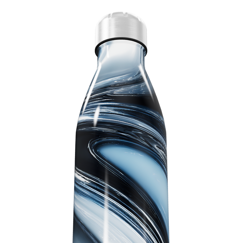 Garrafa Inox - Estampa Mármore Azul