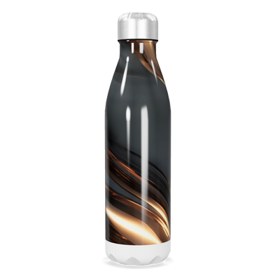 Garrafa Inox - Preta com Design Ondulado