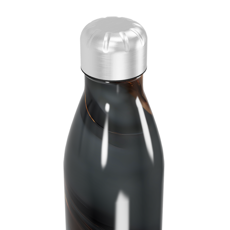 Garrafa Inox - Preta com Design Ondulado