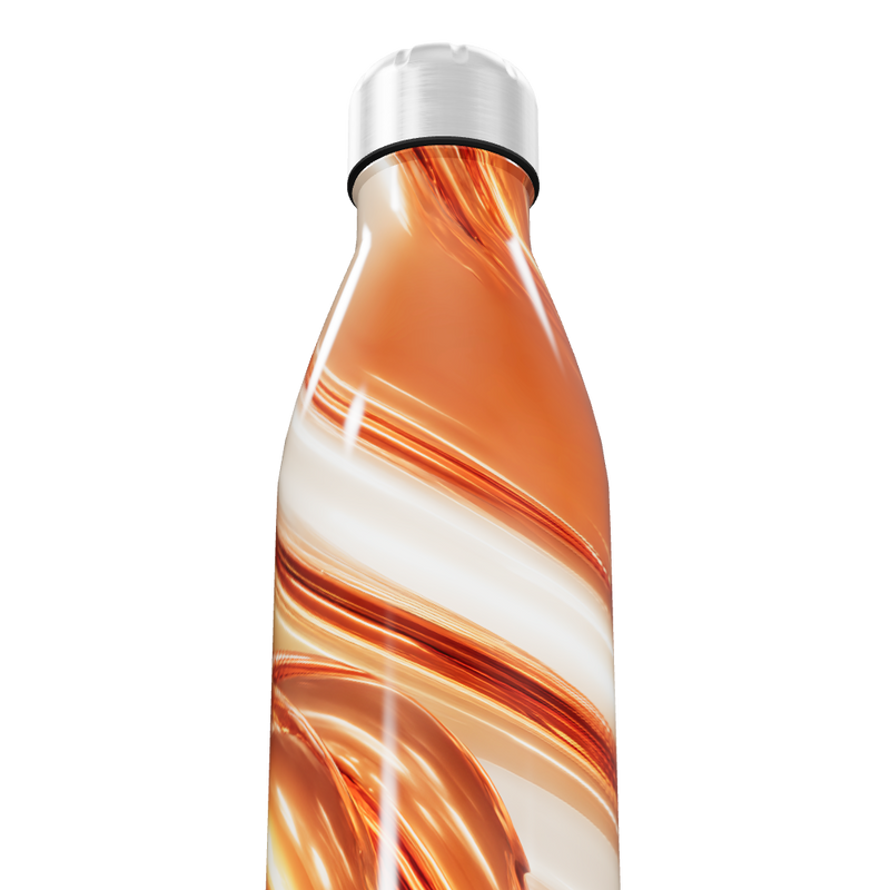 Garrafa Inox - Estampa Laranja e Branca