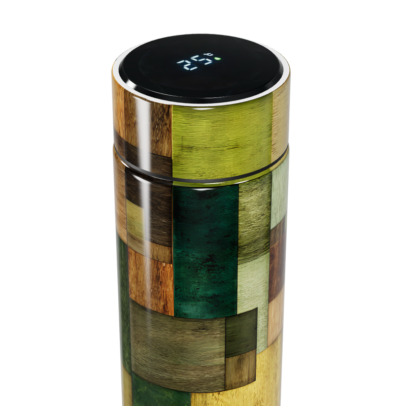 Garrafa Térmica Touch - Estampa Colorida Madeira