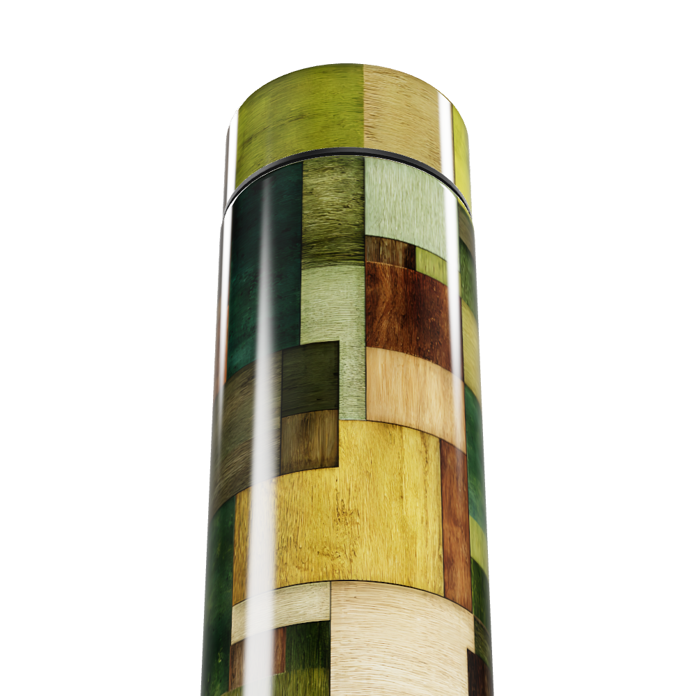 Garrafa Térmica Touch - Estampa Colorida Madeira