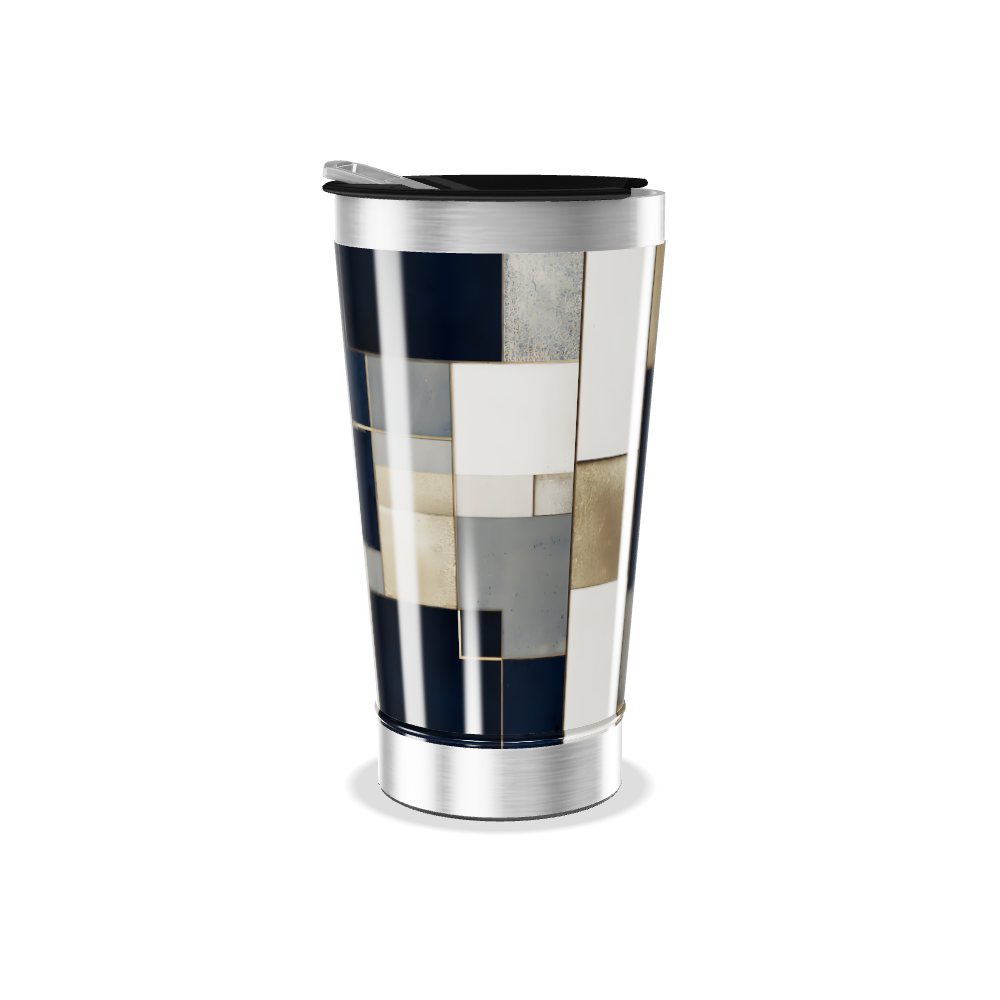 Copo Térmico - Aço Inox Estampa Geométrica