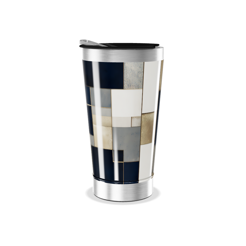 Copo Térmico - Aço Inox Estampa Geométrica