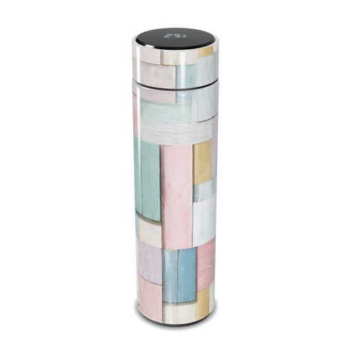 Garrafa Térmica Touch - Estampa Colorida Madeira