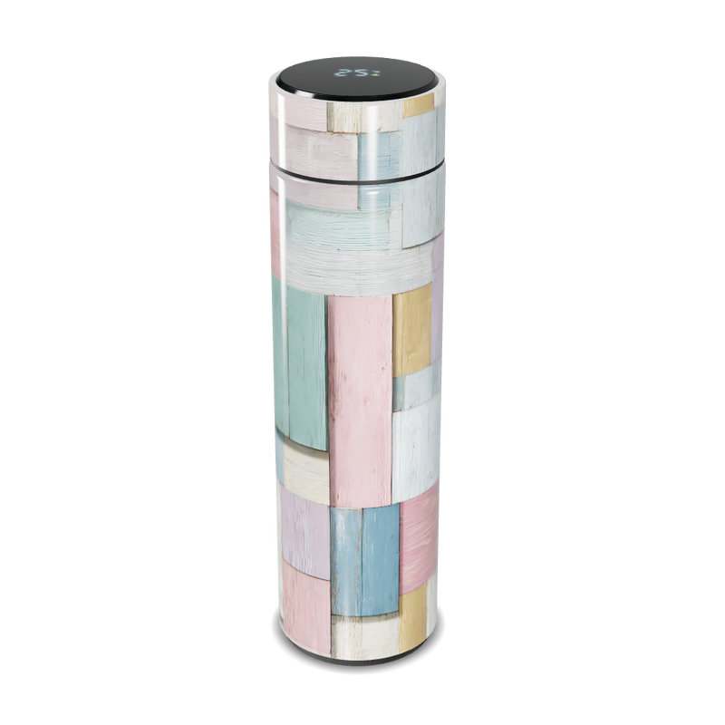 Garrafa Térmica Touch - Estampa Colorida Madeira