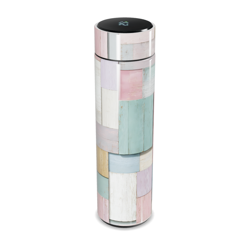 Garrafa Térmica Touch - Estampa Colorida Madeira