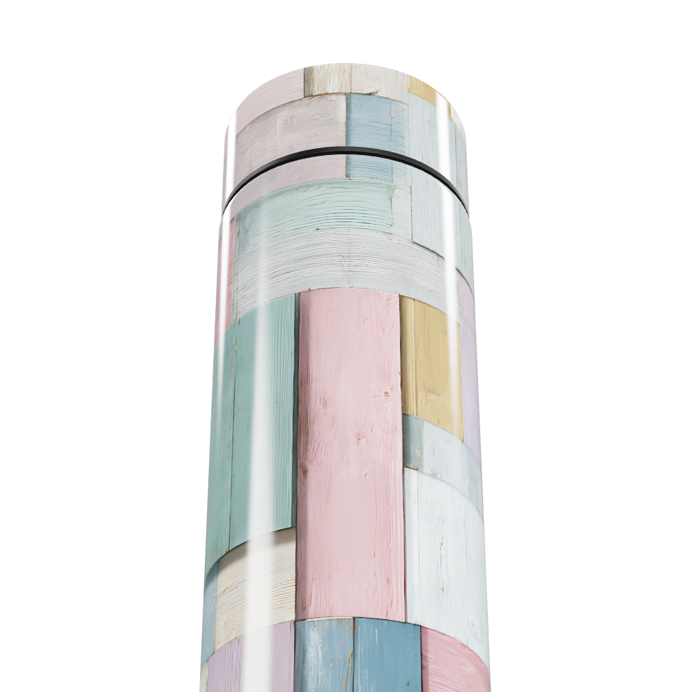 Garrafa Térmica Touch - Estampa Colorida Madeira