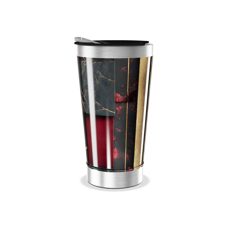 Copo Térmico - Com Listras Douradas