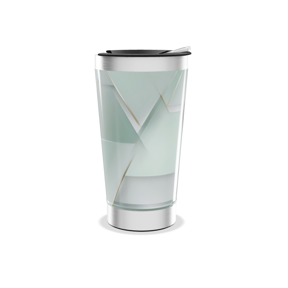 Copo Térmico - Verde com Linhas Geométricas