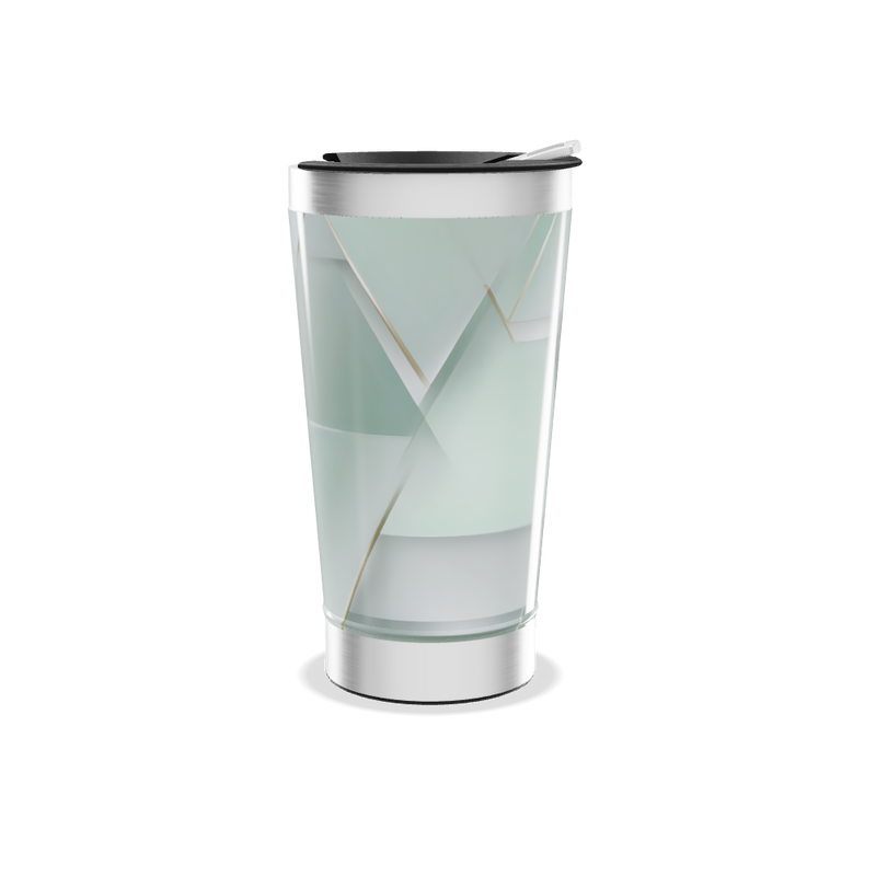 Copo Térmico - Verde com Linhas Geométricas