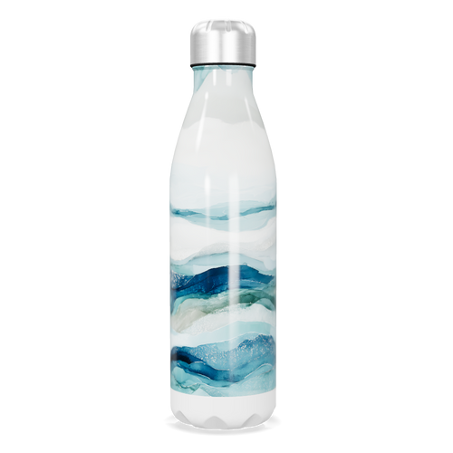 Garrafa Inox - Estampa Ondas Azul