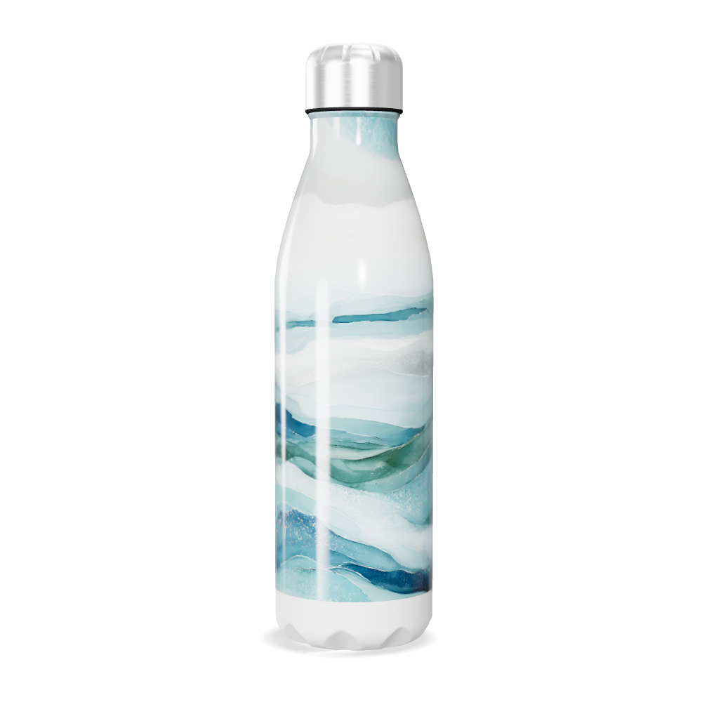 Garrafa Inox - Estampa Ondas Azul