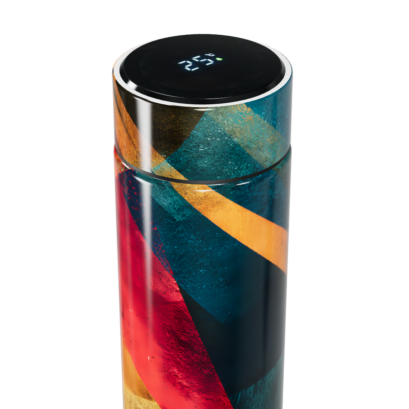 Garrafa Térmica Touch - Colorida com Estampa Abstrata