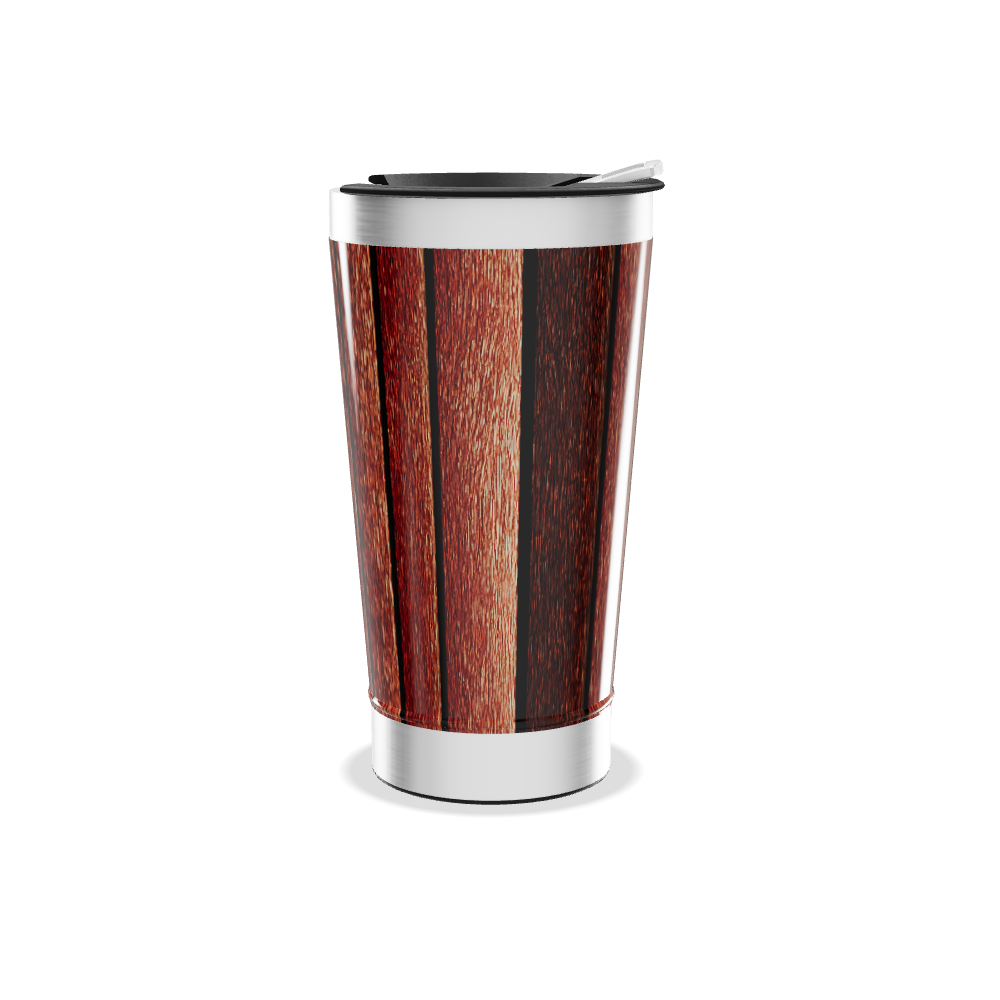 Copo Térmico - Estampa Madeira Aço Inox