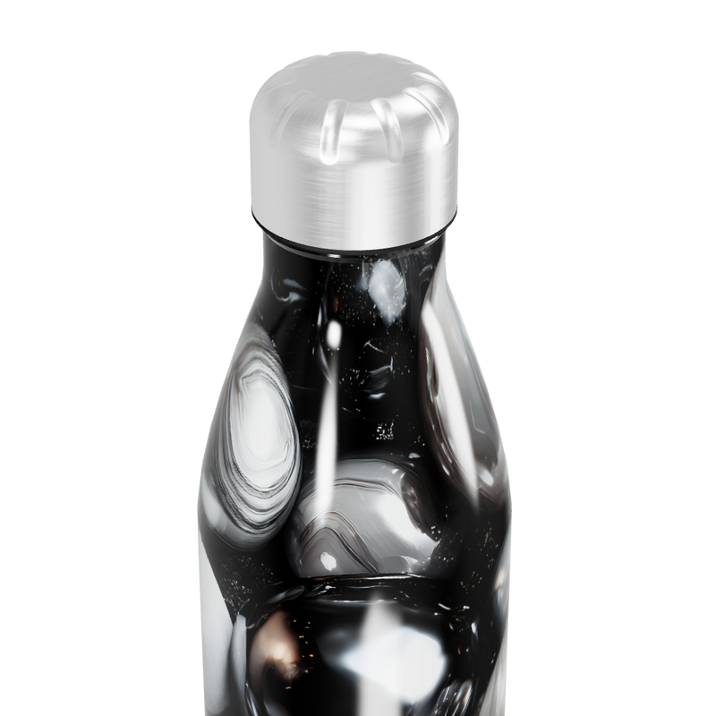 Garrafa Inox - Estampa Marmorizada Branca