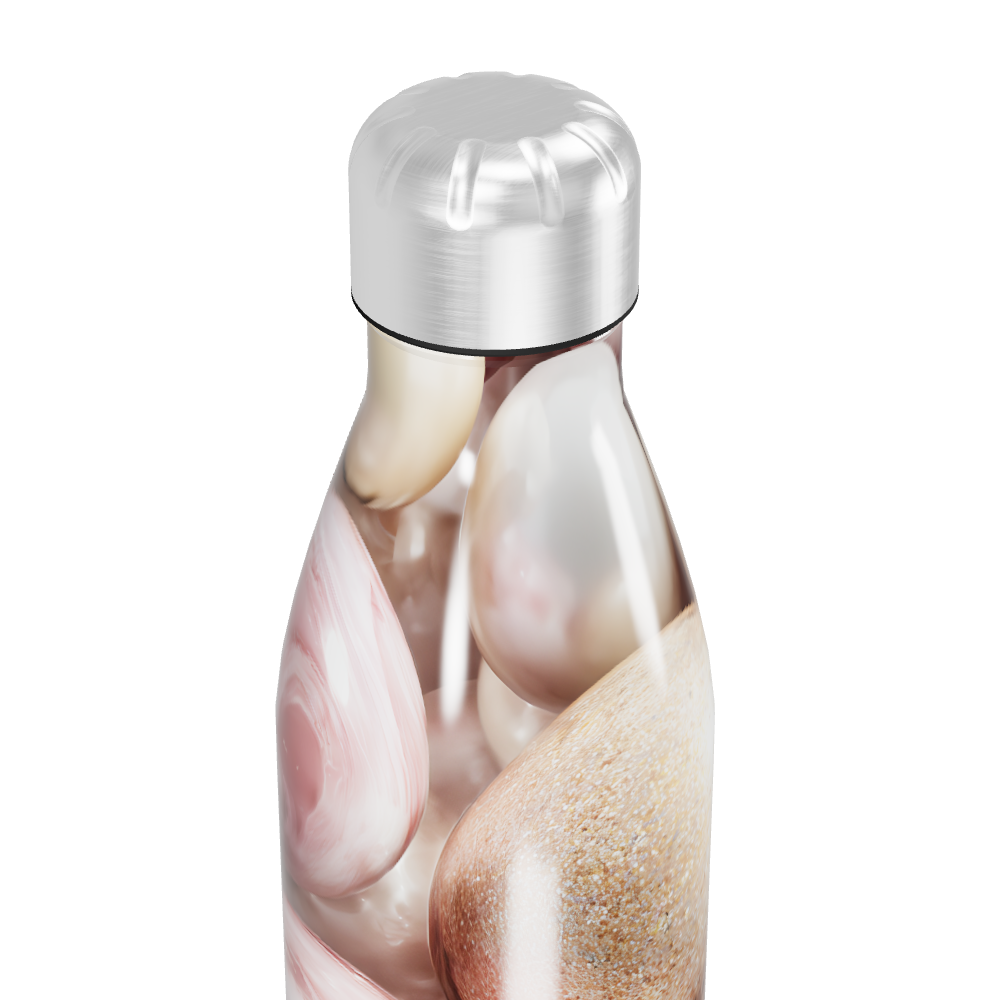 Garrafa Inox - Estampa Perolada e Dourada