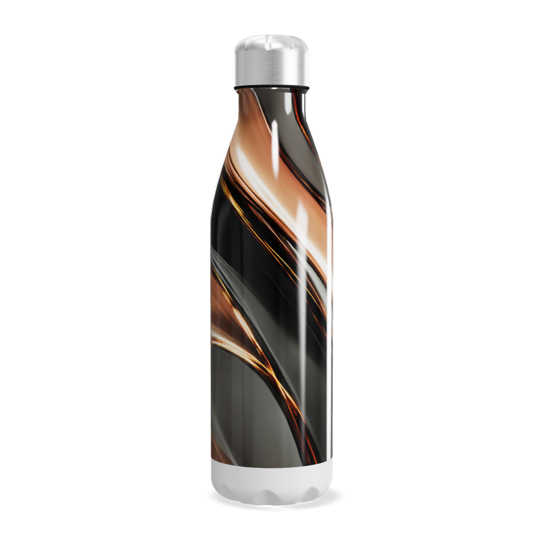 Garrafa Inox - Estampa Abstrata Preto e Bronze