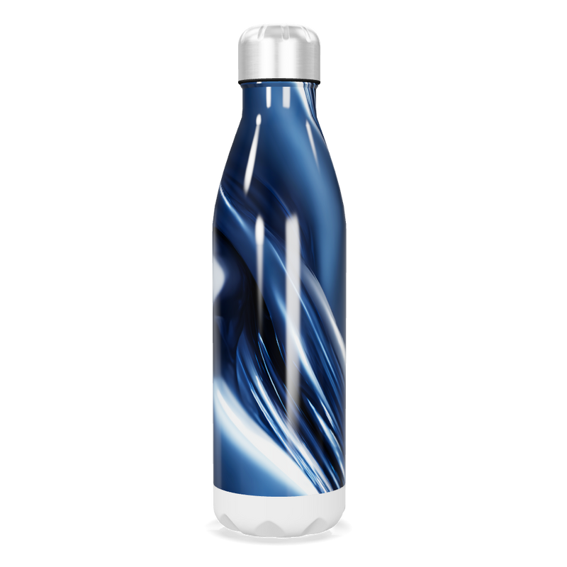Garrafa Inox - Azul com Estampa Moderna