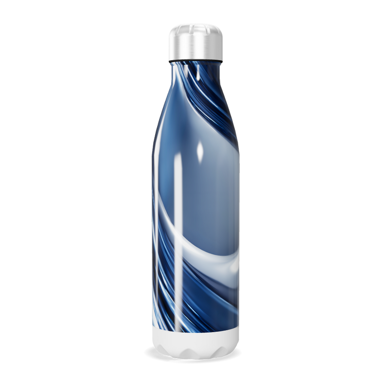 Garrafa Inox - Azul com Estampa Moderna